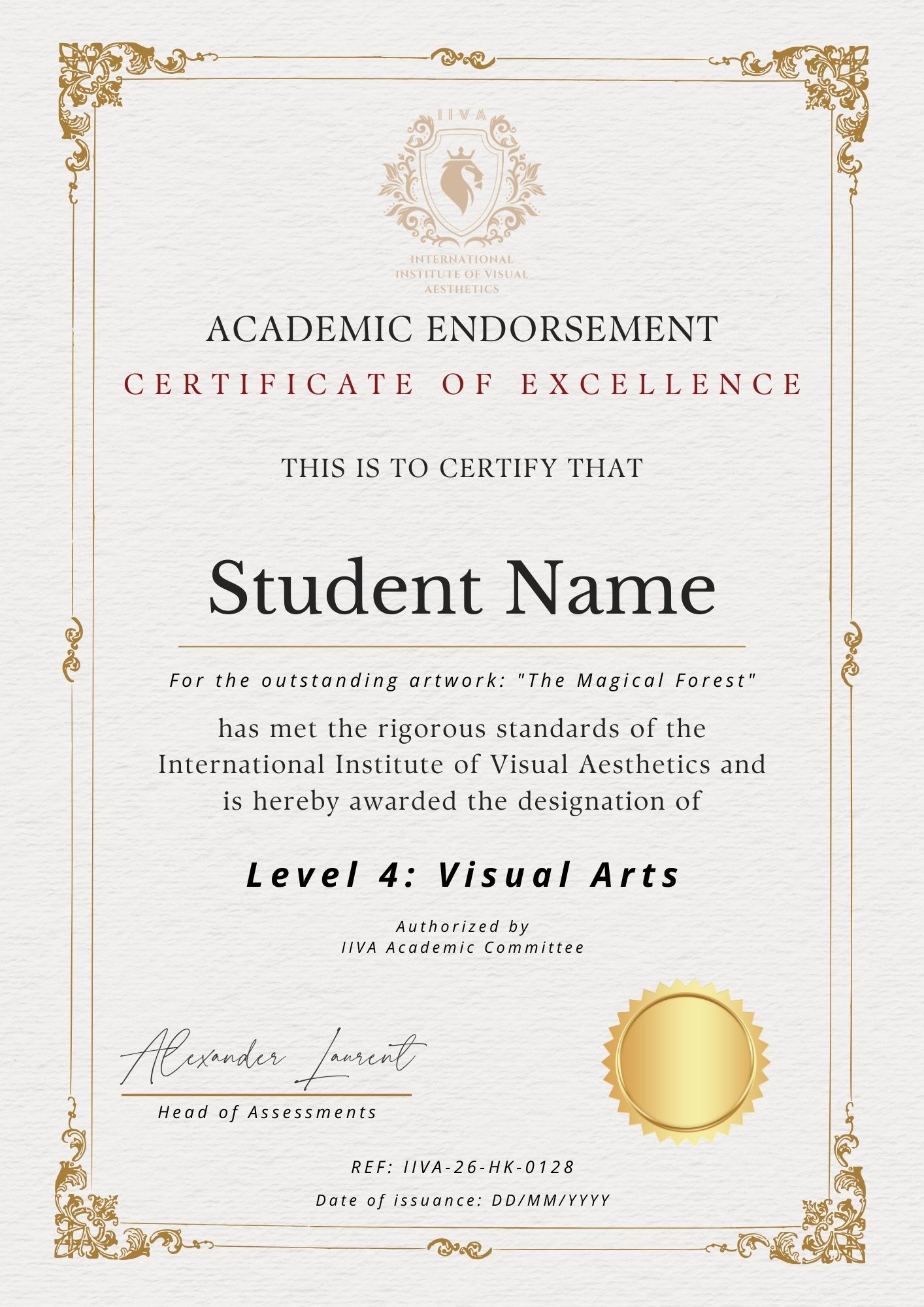 IIVA Certificate Sample